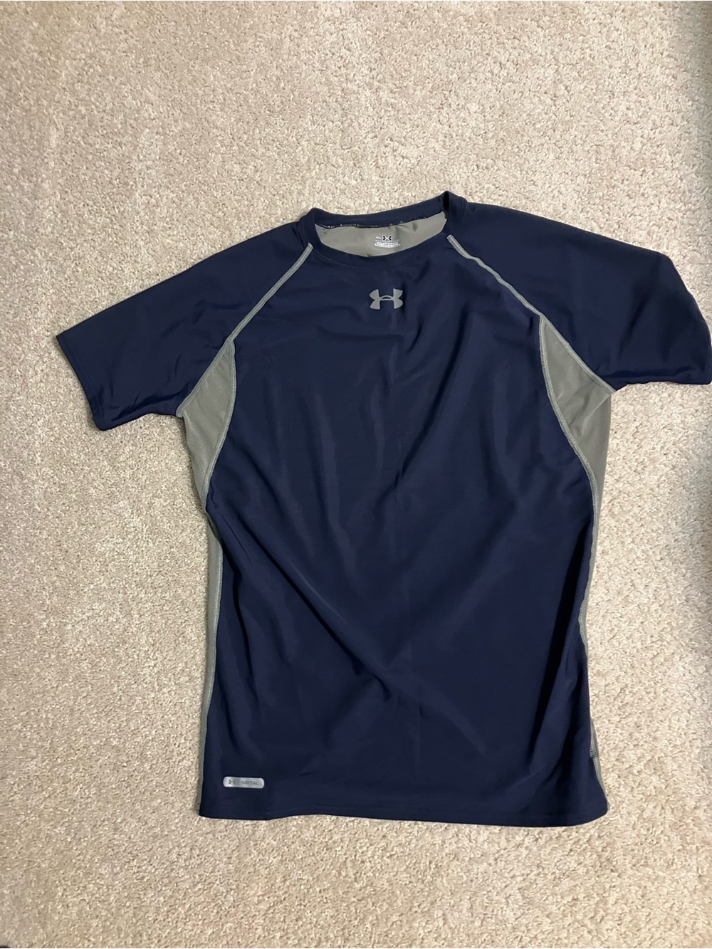 Under Armour Navy and Gray Short Sleeve Performance Tee